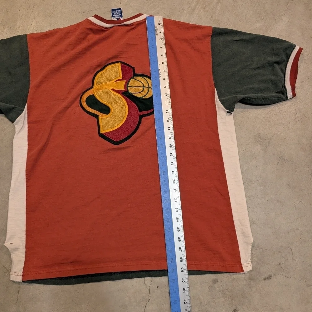 VTG 90s Champion Seattle Sonics Shooting Shirt Mens XL Flaws - Picture 12 of 12